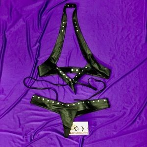 Leather lingerie set